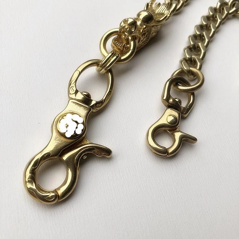 Cool Men's Brass Chinese Dragon 18'' Pants Chains Biker Wallet Chain For Men