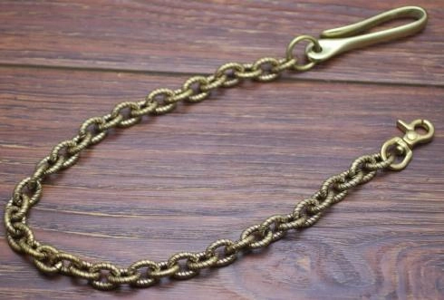 Cool Men's Handmade Brass Rope Pants Chain Biker Wallet Chain For Men