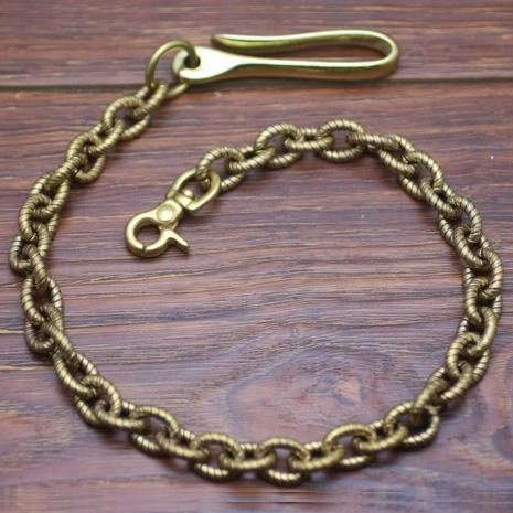 Cool Men's Handmade Brass Rope Pants Chain Biker Wallet Chain For Men