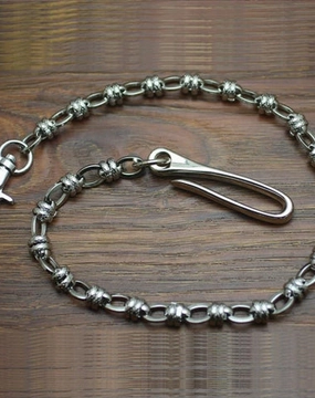 Cool Men's Handmade Stainless Steel Silver Biker Wallet Chain Pants Chain For Men