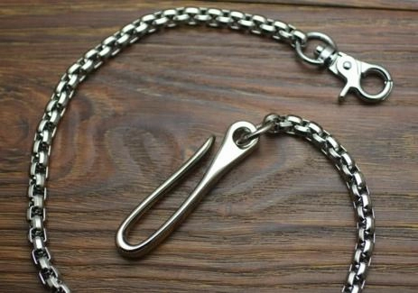 Cool Men's Handmade Stainless Steel Silver Biker Wallet Chain Pants Chain Wallet Chain For Men