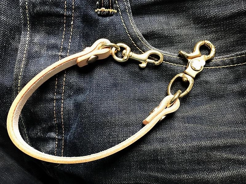 Cool Men's Leather 14 Brass Key Chain Punk Wallet Chain Pants Chain For Men