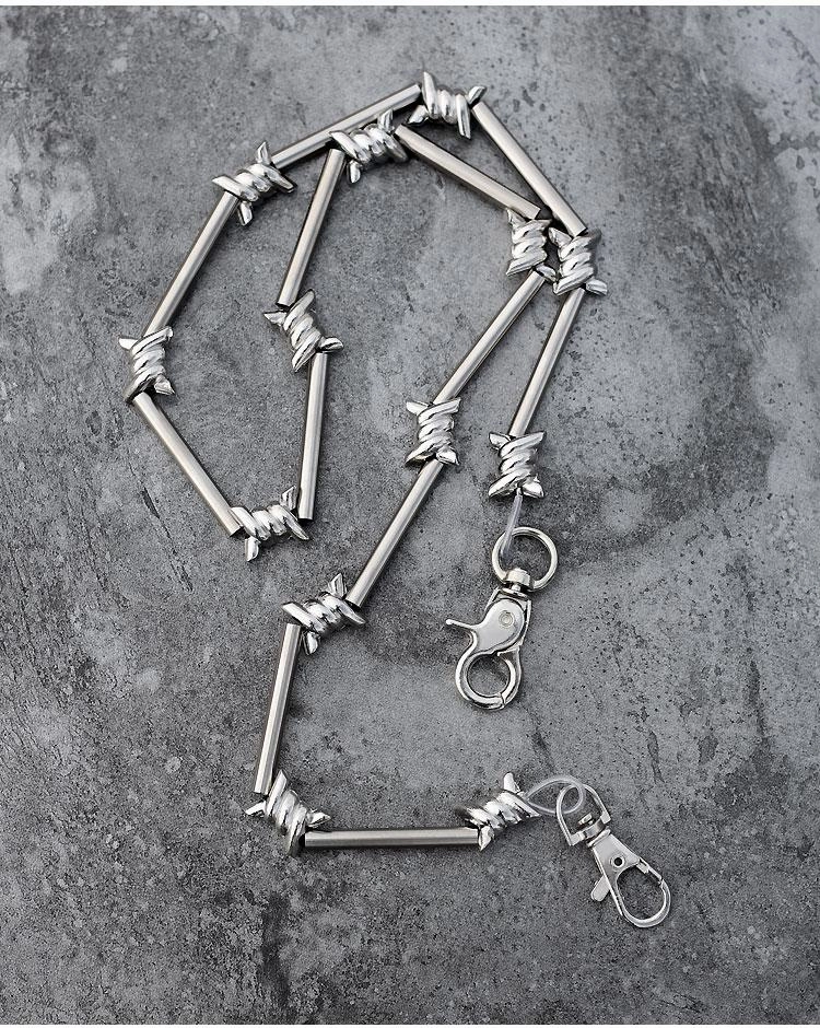 Cool Men's Rock Puck Long Stainless Steel Pants Chain Biker Wallet Chain For Men