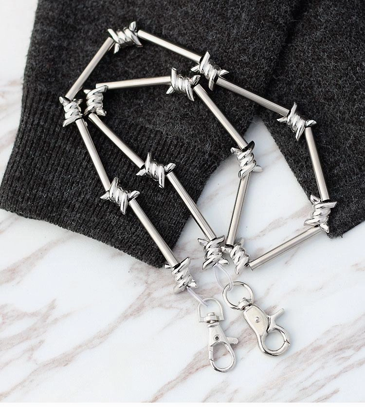 Cool Men's Rock Puck Long Stainless Steel Pants Chain Biker Wallet Chain For Men