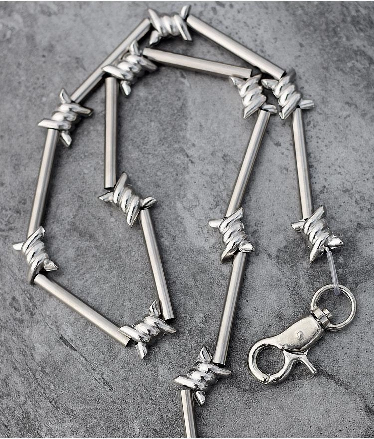 Cool Men's Rock Puck Long Stainless Steel Pants Chain Biker Wallet Chain For Men
