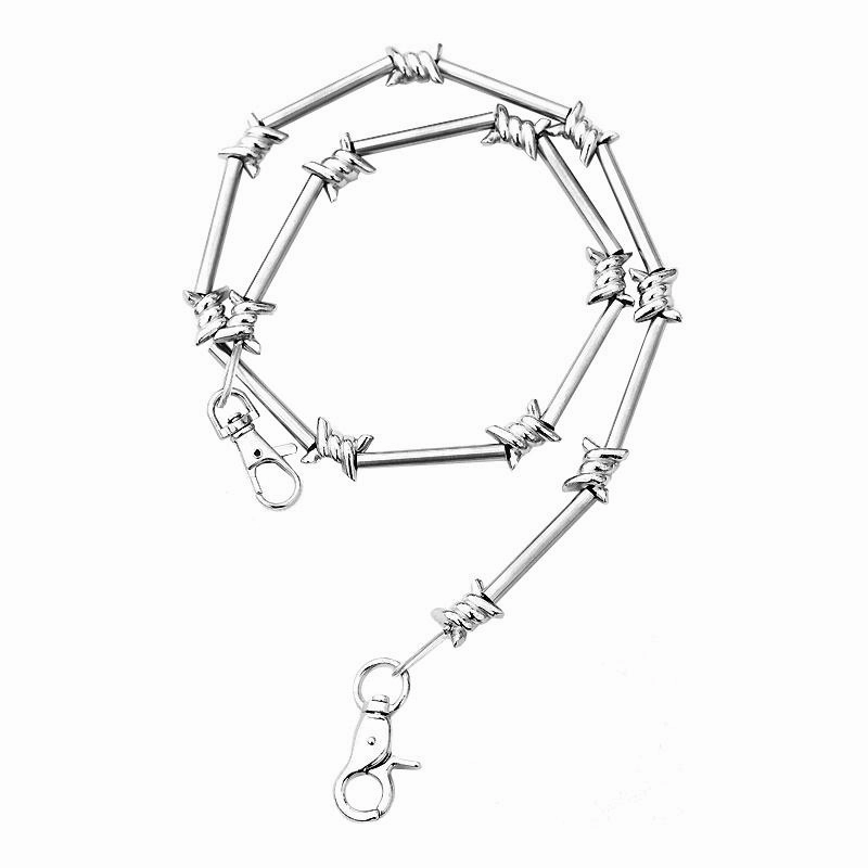 Cool Men's Rock Puck Long Stainless Steel Pants Chain Biker Wallet Chain For Men