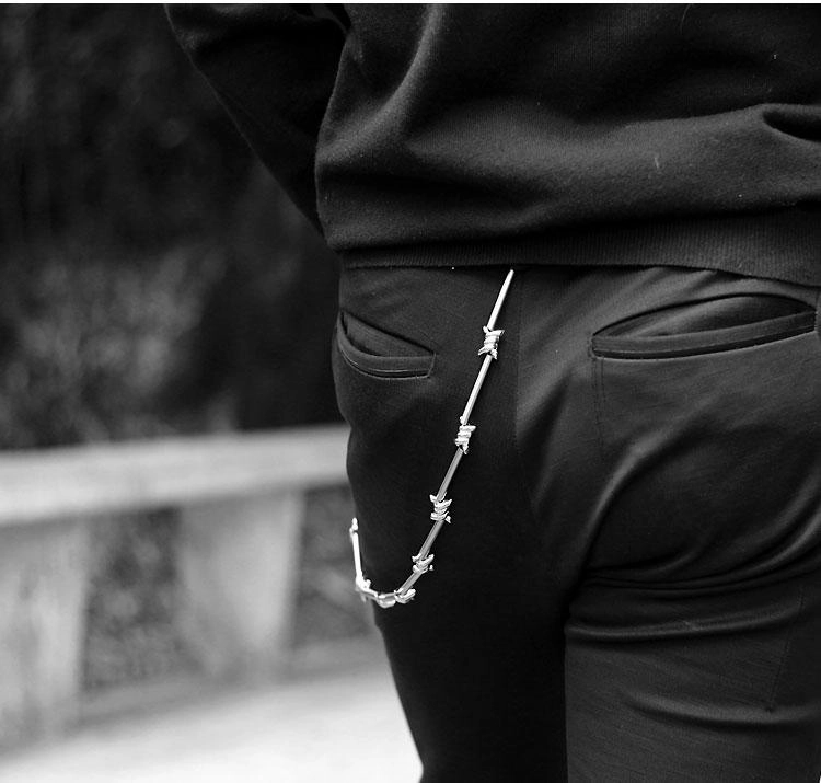 Cool Men's Rock Puck Long Stainless Steel Pants Chain Biker Wallet Chain For Men