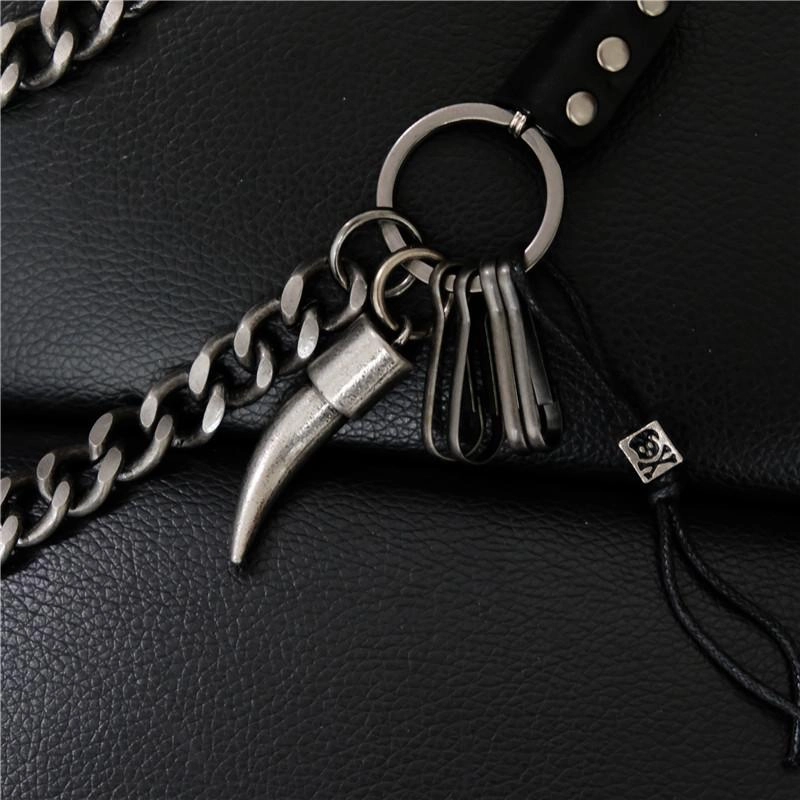 Cool Men's Silver Skull Long Wallet Chain Pants Chain Biker Wallet Chain For Men