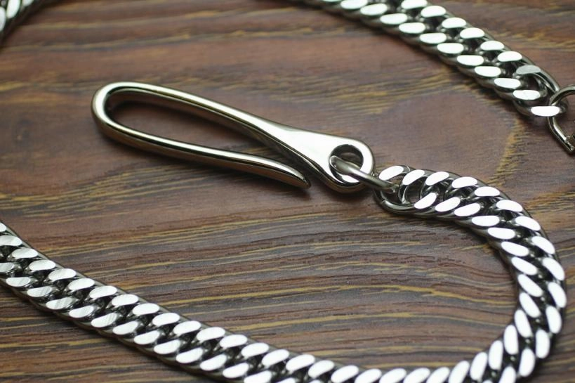 Cool Men's Silver Stainless Steel Pants Chain Biker Wallet Chain For Men