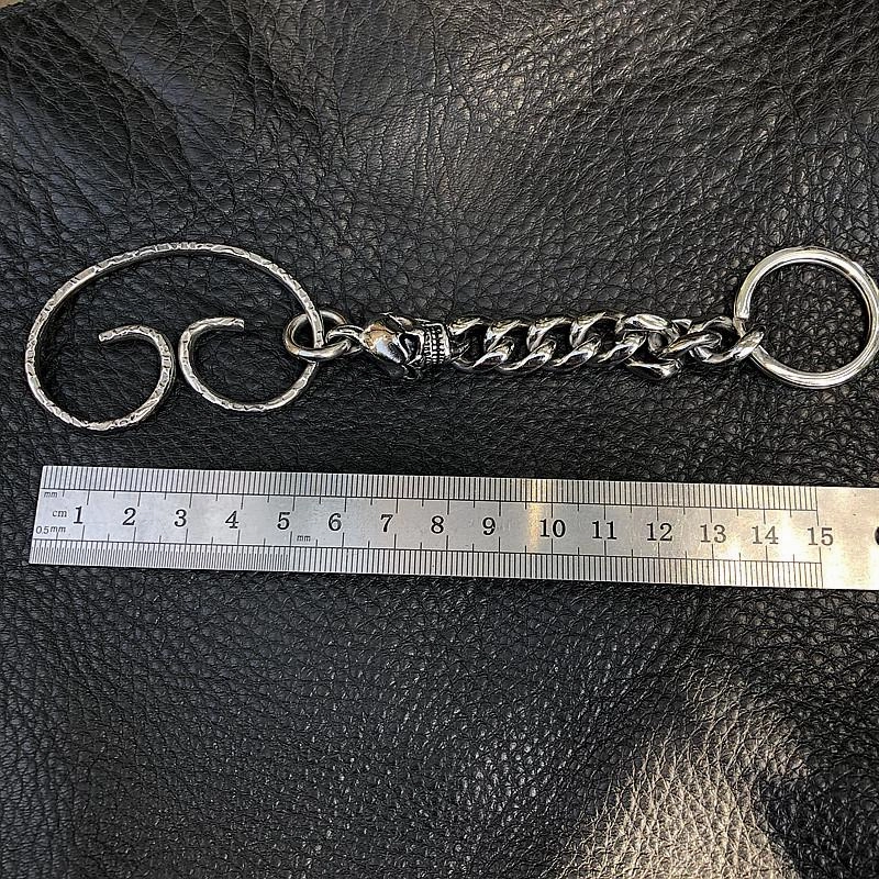 Cool Men's Stainless Steel Skull Key Chain Pants Chains Biker Wallet Chain For Men
