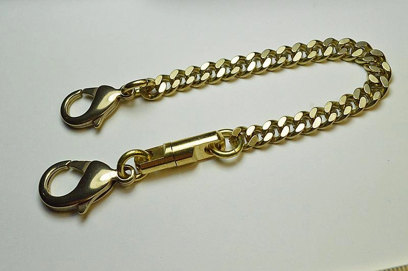 Cool Silver Brass Stainless Steel Mini Key Chain Wallet Chain Hanging Chain for Men