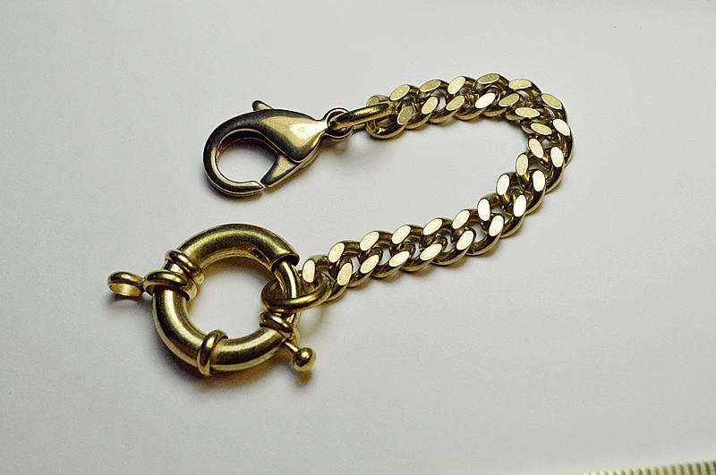 Cool Silver Brass Stainless Steel Mini Key Chain Wallet Chain Hanging Chain for Men
