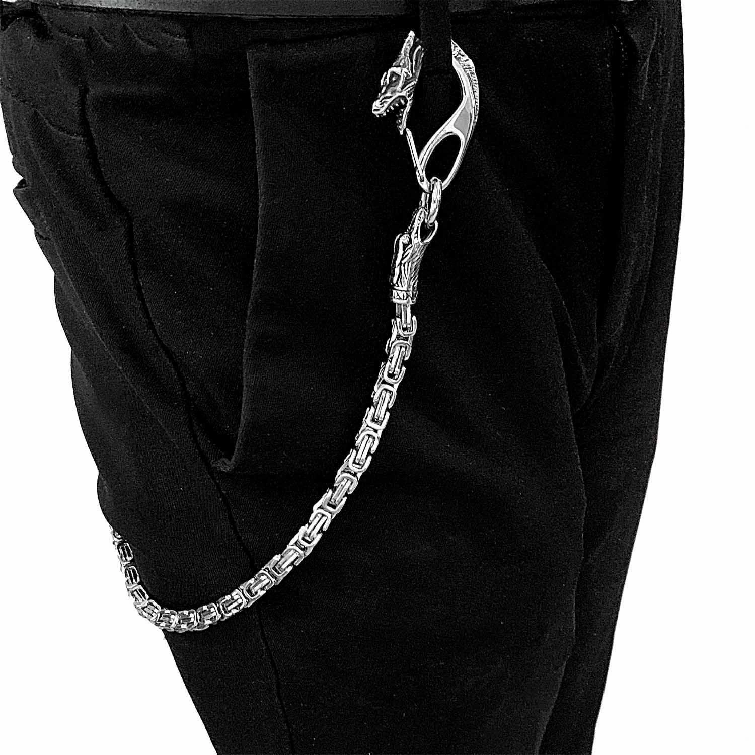 Cool Silver Dragon Stainless Steel Wallet CHain Long Biker Wallet CHain jeans chain jean chain For Men
