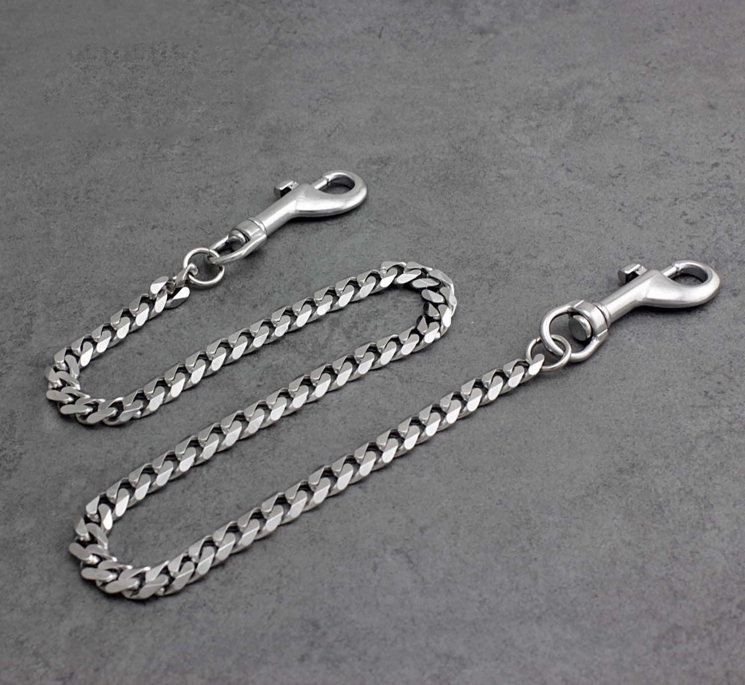 Cool Silver Mens Long Biker Wallet Chain Pants Chain STAINLESS STEEL jeans chain jean chain For Men