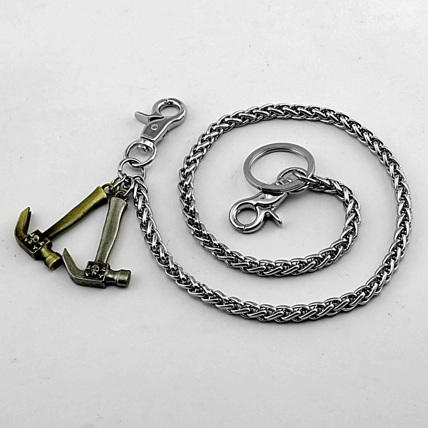 Cool Silver Mens Pants Chain Hammer Biker Wallet Chain Long Wallet CHain For Men