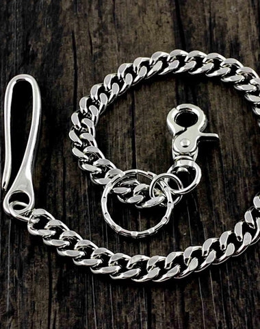 Cool Silver Stainless Steel Mens Biker Wallet Chain Wallet Chain Pants Chain For Men