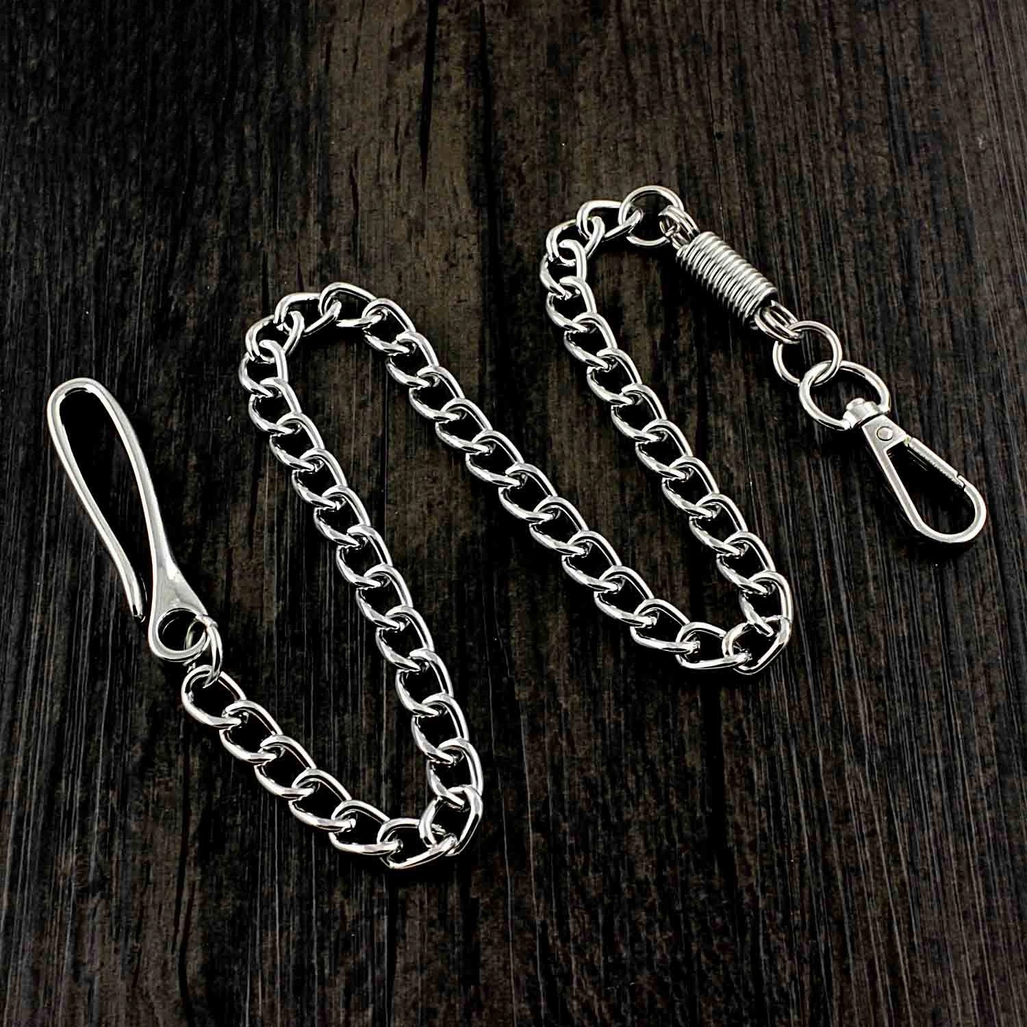 COOL SILVER STAINLESS STEEL MENS PANTS CHAINs WALLET CHAIN BIKER WALLET CHAIN FOR MEN