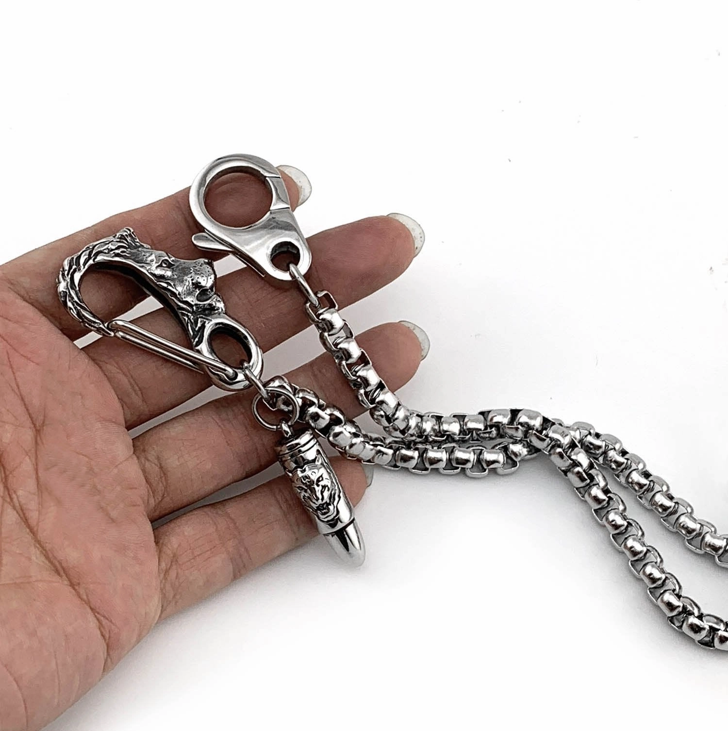 Cool Stainless Steel Mens Bullet Pants Chain Wallet CHain Biker Wallet Chain For Men