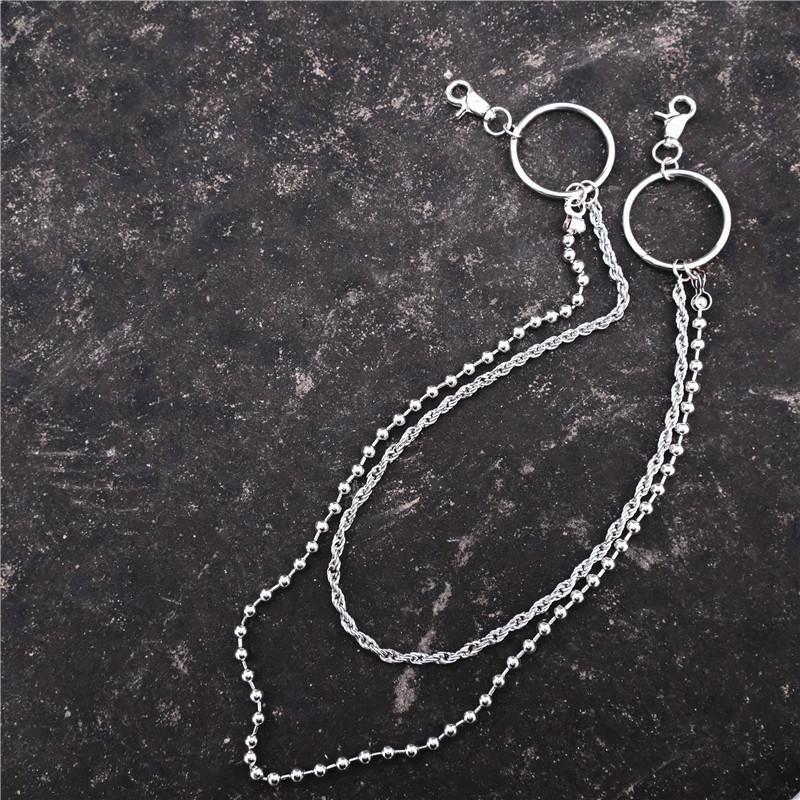 Cool Stainless Steel Mens Double Wallet Chain Pants Chain jeans chain jean chain For Men