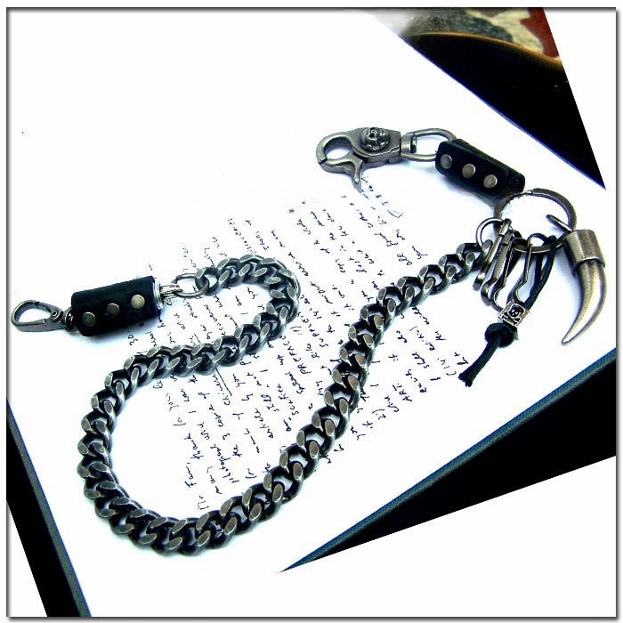 Cool Wallet Chains Men's Bull Horns Biker Wallet Chain Best Chain for Pants