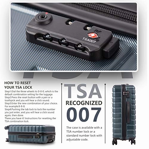 COOLIFE Luggage Expandable Suitcase PC ABS 3 Piece Set with TSA Lock Spinner Carry on new fashion design (gray, 3 piece set)