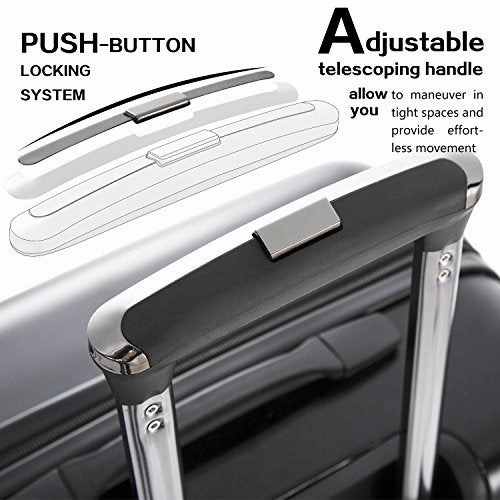 Coolife Luggage Expandable Suitcase Pc Abs Spinner 20In 24In 28In Carry On (Caribbean Blue New,