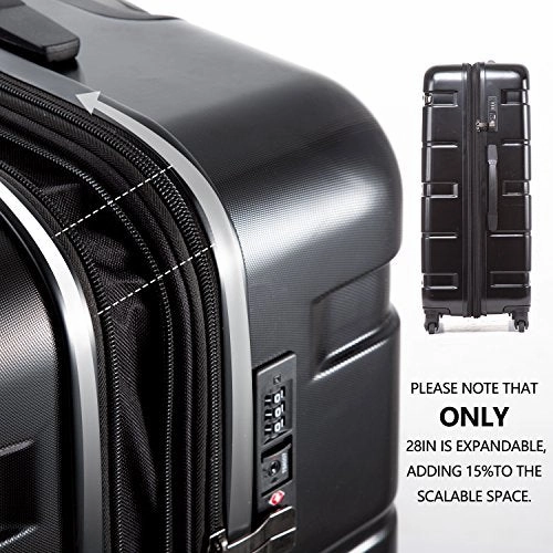 Coolife Luggage Expandable Suitcase Pc Abs Spinner 20In 24In 28In Carry On (Caribbean Blue New,