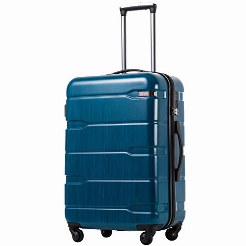 Coolife Luggage Expandable Suitcase Pc Abs Spinner 20In 24In 28In Carry On (Caribbean Blue New,