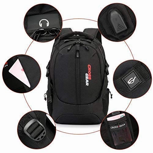 Cross Gear with USB Charging Port Laptop Backpack Anti-Theft Business School Travel Bag fit 15.6
