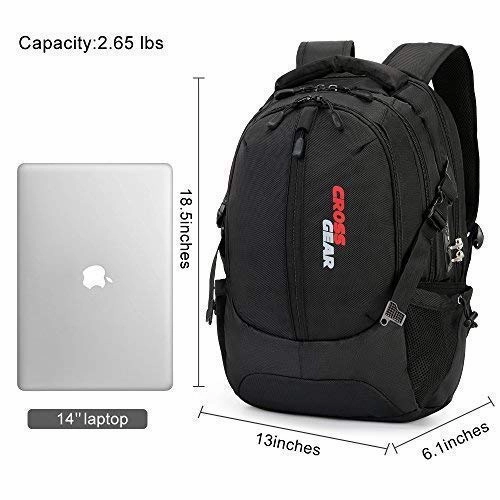 Cross Gear with USB Charging Port Laptop Backpack Anti-Theft Business School Travel Bag fit 15.6