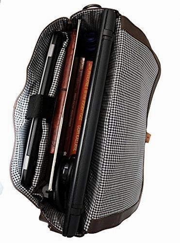 CUERO SHOP Genuine Leather Messenger Bag For Men Mens Shoulder bag 15.6 laptop briefcase for office