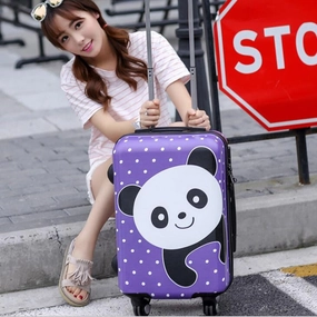 Cute Panda Travel Suitcase,Abs Pc Carry-Ons Trolley Case, 24"Rolling Luggage,20"Inch Boarding