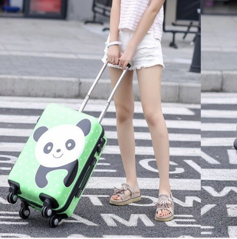 Cute Panda Travel Suitcase,Abs Pc Carry-Ons Trolley Case, 24"Rolling Luggage,20"Inch Boarding