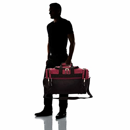 DALIX 17" Blank Duffle Bag Duffel Bag Travel Size Sports Durable Gym Bag (Maroon)