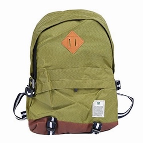 Damara Womens Preppy Casual Canvas PU Spliced Computer Backpack,Lemon Green