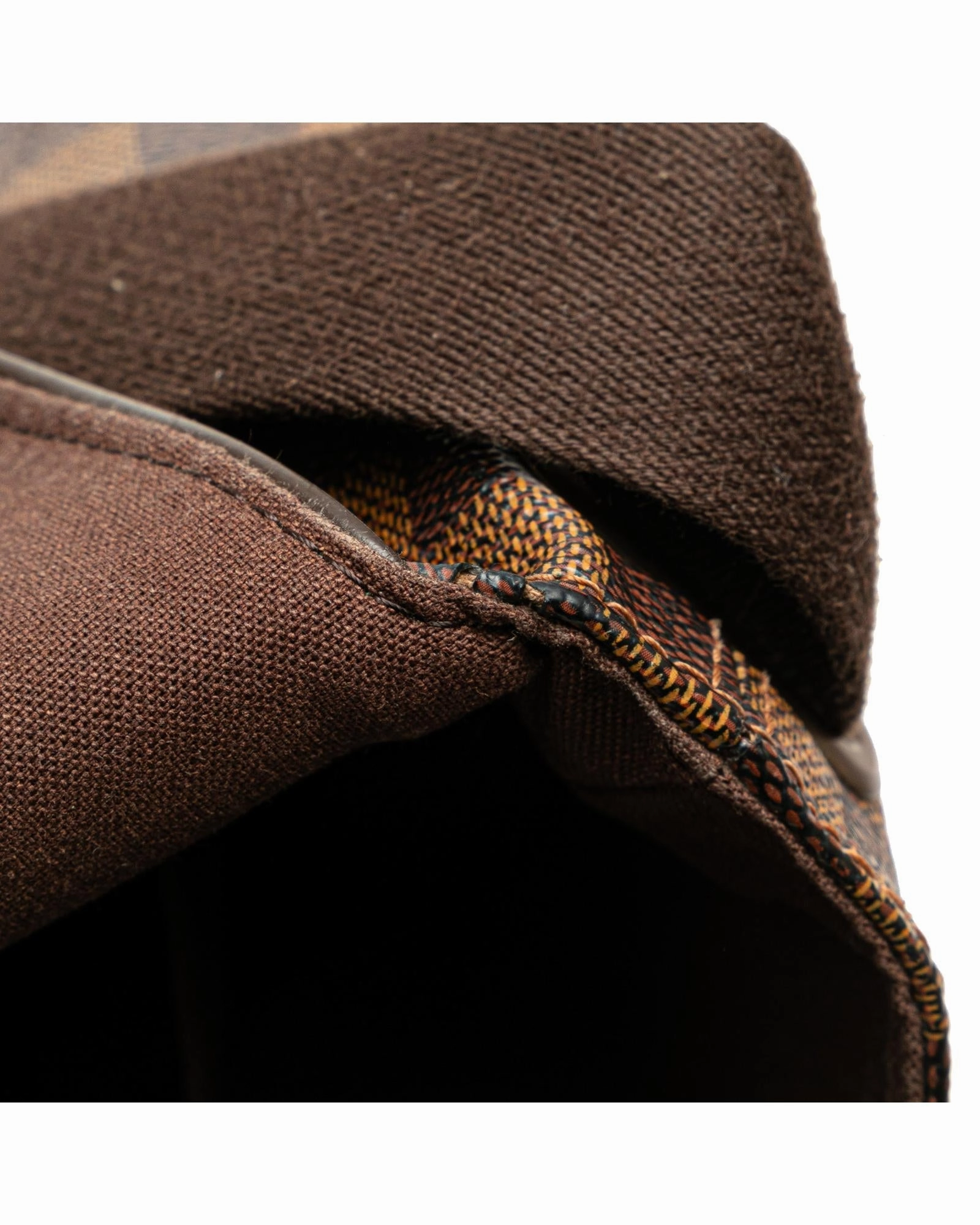 Damier Ebene Canvas Crossbody Bag with Adjustable Strap and Magnetic Closure