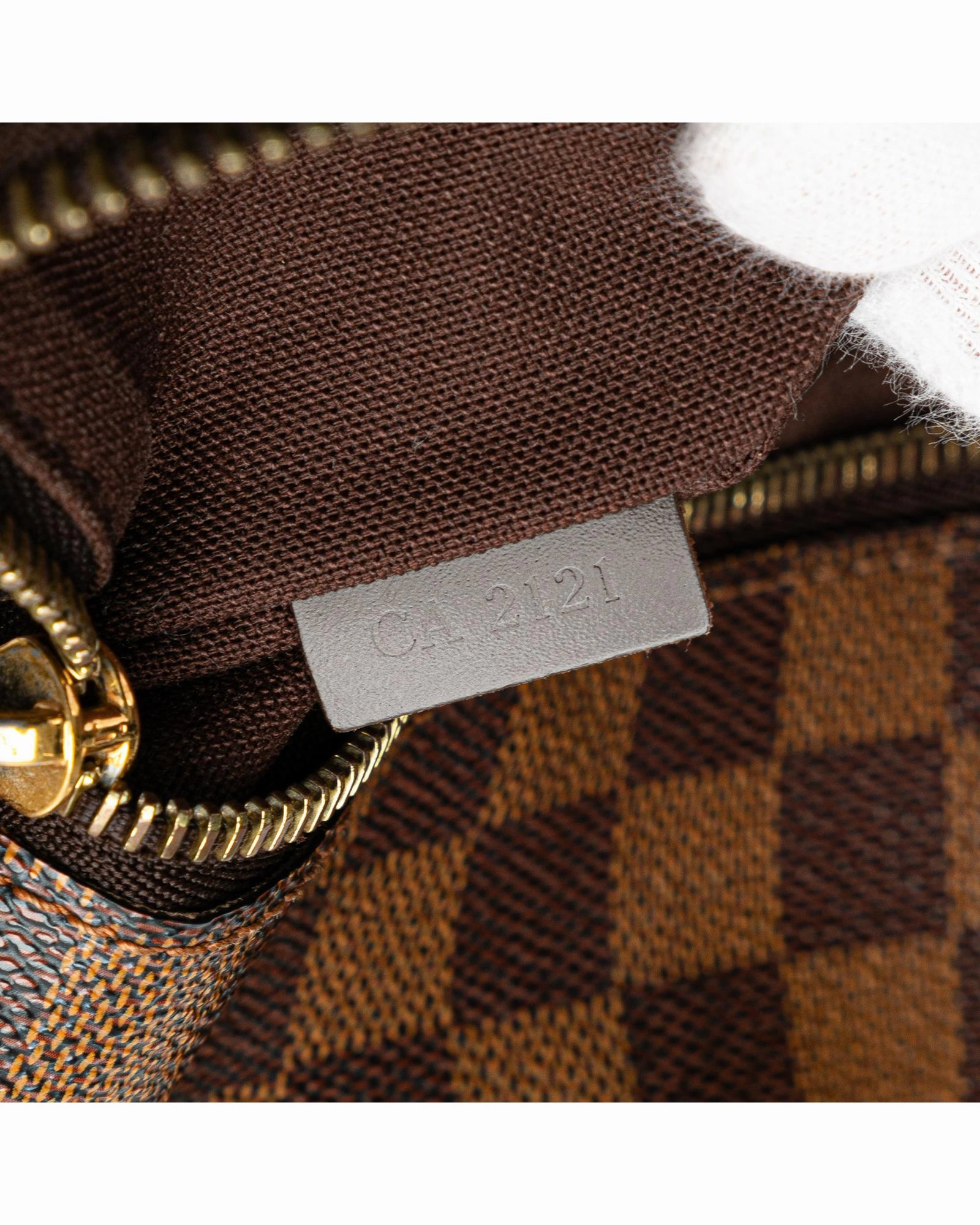 Damier Ebene Canvas Crossbody Bag with Adjustable Strap and Magnetic Closure