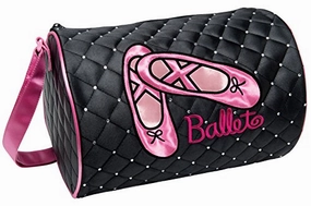 Danshuz Quilted Rhinestone Ballet Duffel Bag