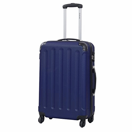 Dark Blue 3 Pcs Luggage Travel Set Bag ABS PC Trolley Suitcase