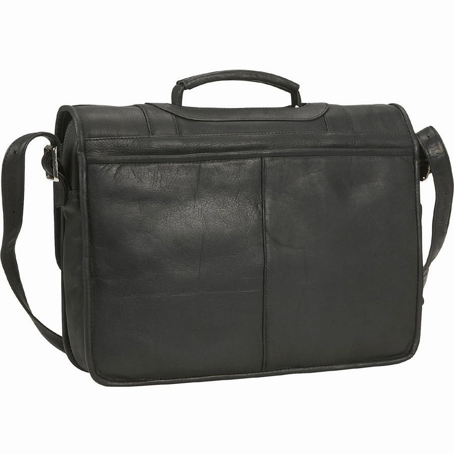 David King Porthole Leather Computer Briefcase