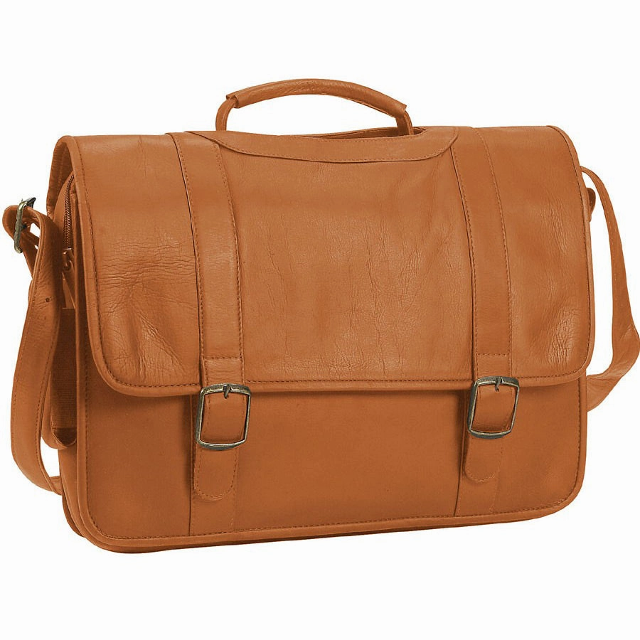 David King Porthole Leather Computer Briefcase