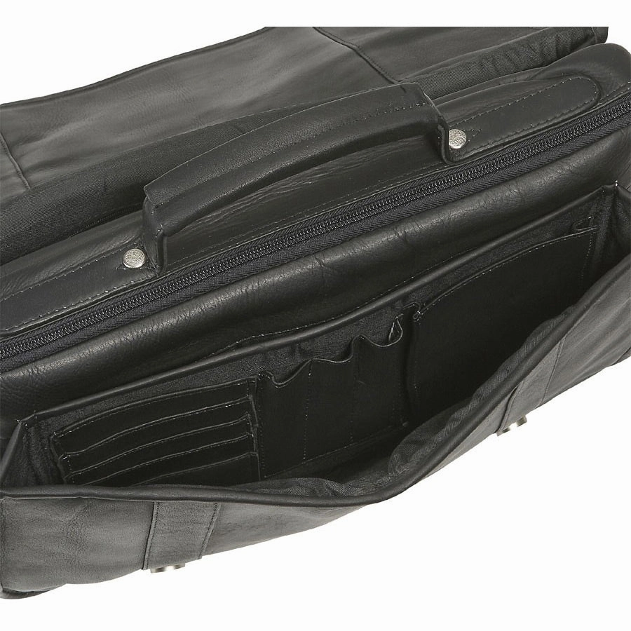 David King Porthole Leather Computer Briefcase