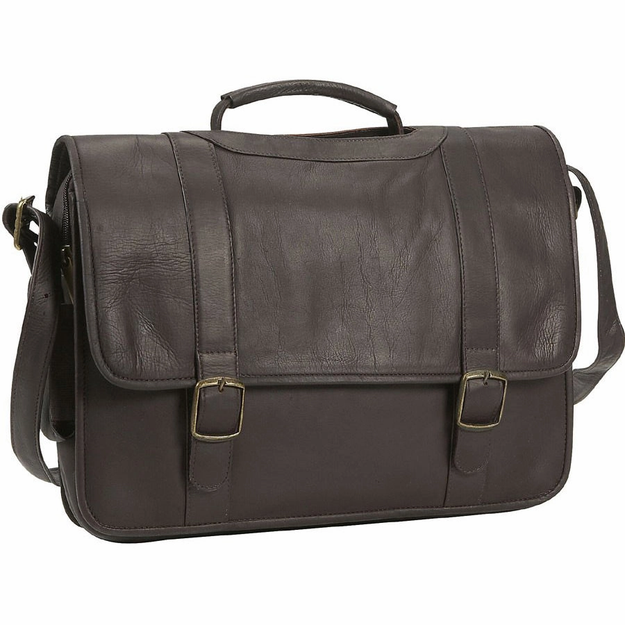 David King Porthole Leather Computer Briefcase
