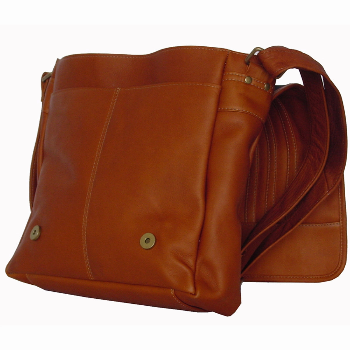 David King Vertical Laptop Leather Messenger