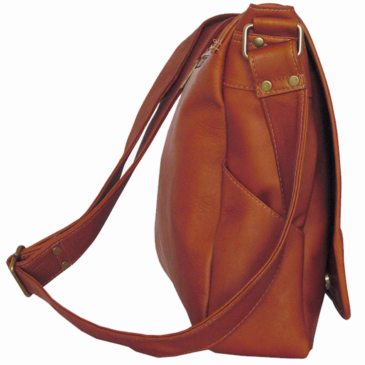 David King Vertical Laptop Leather Messenger