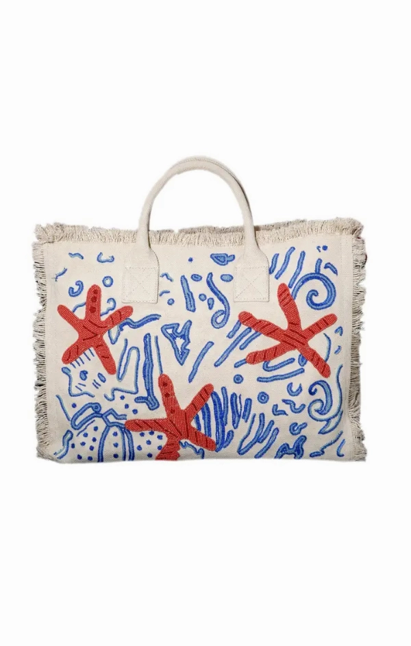 Deep Sea Beaded Canvas Bag