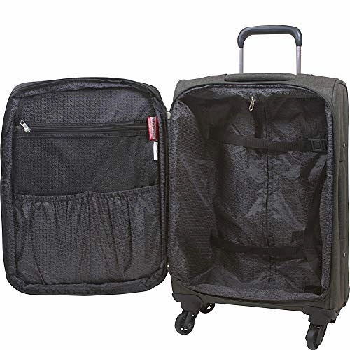 Dejuno Noir Lightweight 3-Piece Spinner Luggage Set with Laptop Pocket-Black