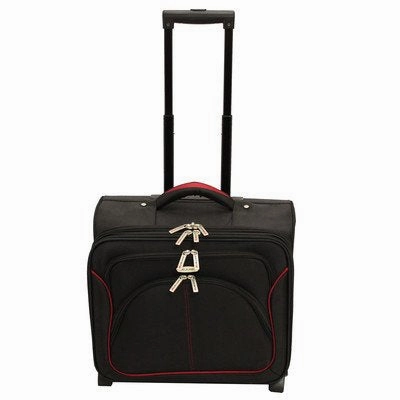 Dejuno Rolling Mobile Office Overnighter Laptop Computer Briefcase, Black
