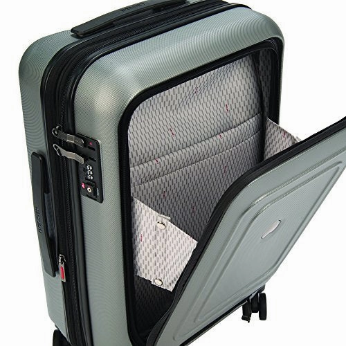 Delsey Luggage Cruise Lite Hardside 21" Carry On Exp. Spinner Trolley With Front Pocket, Black