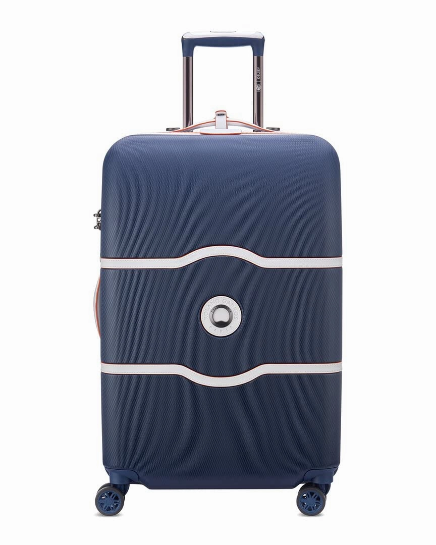 Delsey Paris Chatelet Hardside Luggage with Spinner Wheels (Navy, Checked-Medium 24 Inch)